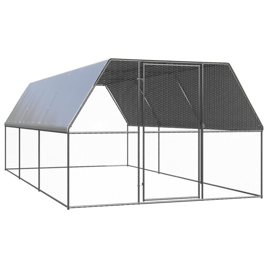 VidaXL Buitenhok voor kippen 3x6x2m gegalvaniseerd staal