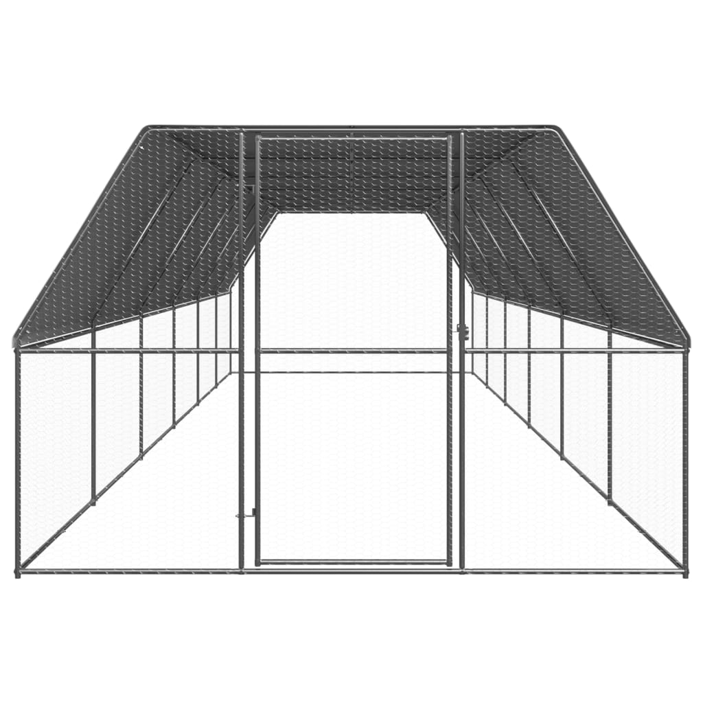 VidaXL Buitenhok voor kippen 3x12x2m gegalvaniseerd staal