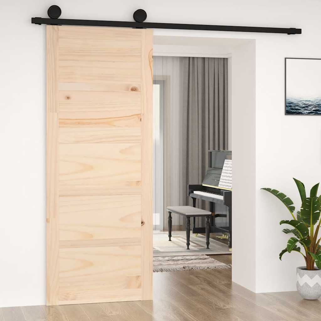 VidaXL Schuifdeur 80x1,8x204,5 cm massief groenhout