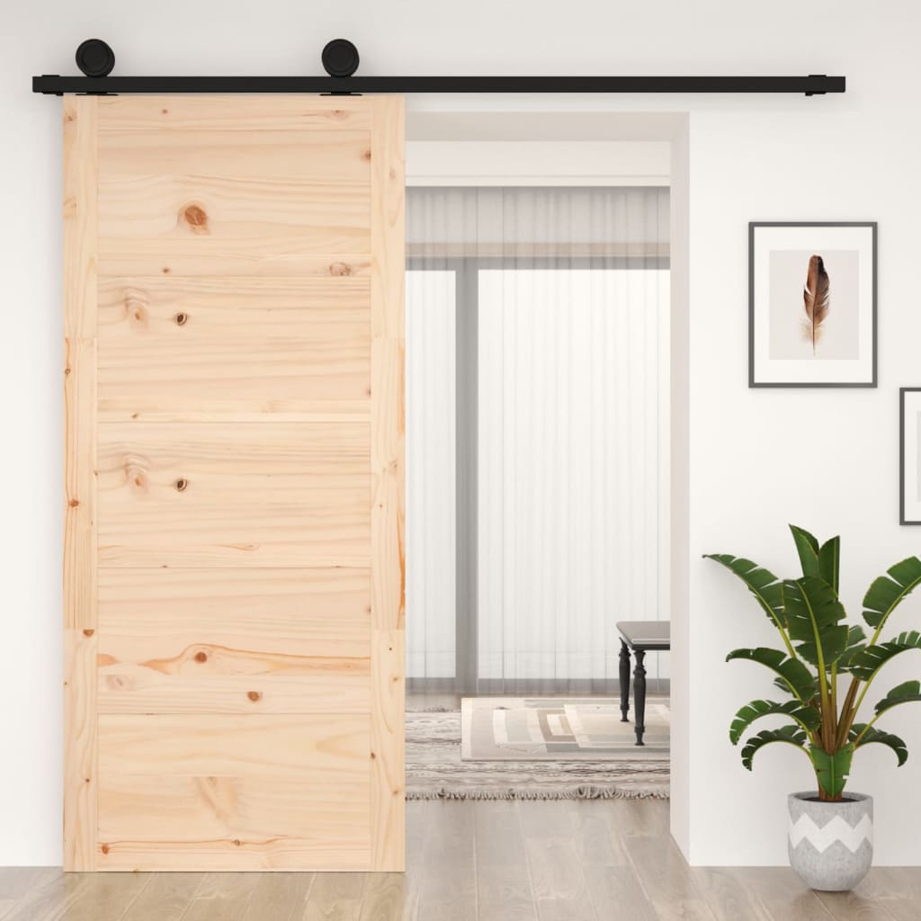 VidaXL Schuifdeur 90x1,8x204,5 cm massief groenhout
