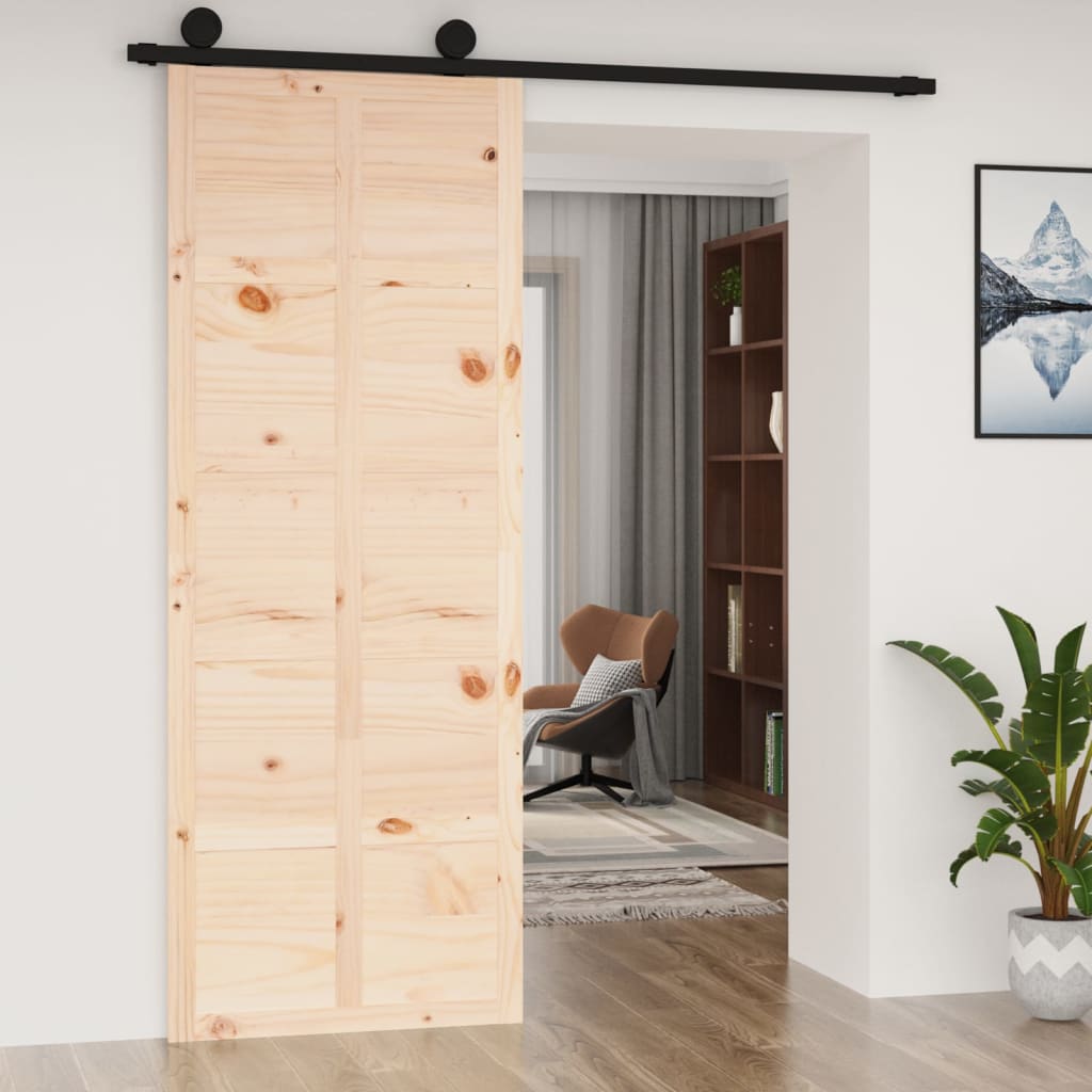 Vidaxl schuifdeur 80x1,8x214 cm massief groenhout