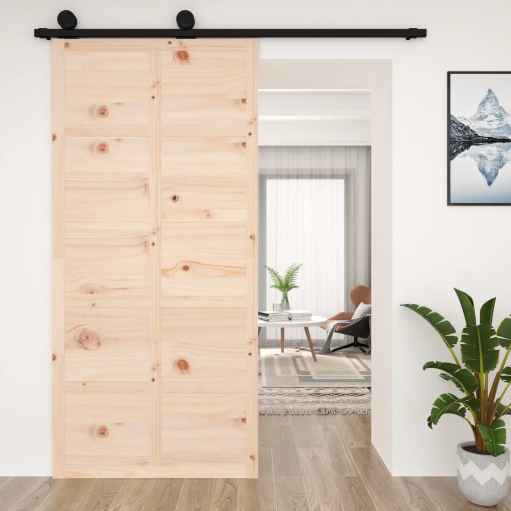 Vidaxl schuifdeur 100x1,8x214 cm massief groenhout