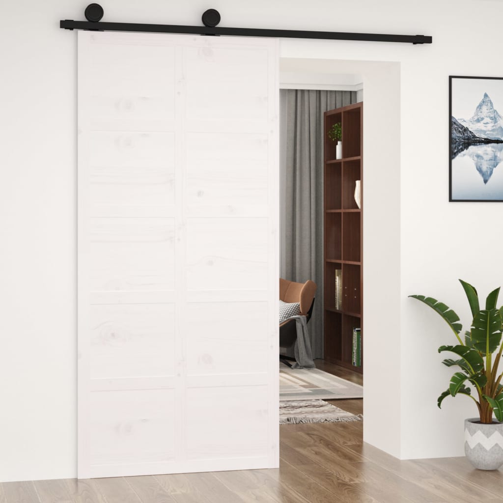 VidaXL Schuifdeur 100x1,8x214 cm massief groenhout wit
