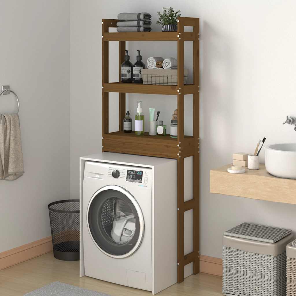 Vidaxl toiletrek 63x26x171 cm massief groenhout honingbruin
