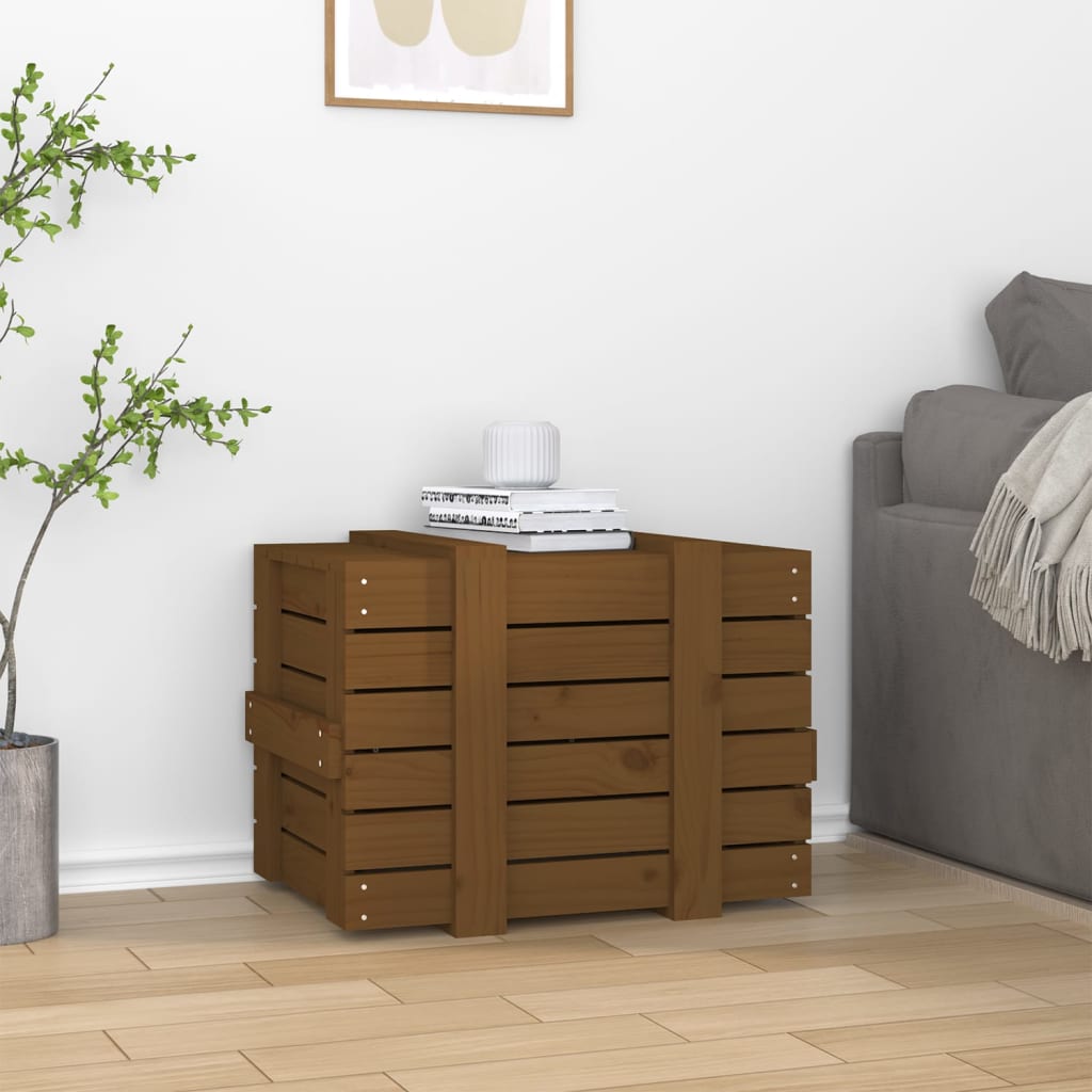 Vidaxl opbergbox 58x40,5x42 cm massief groenhout honingbruin