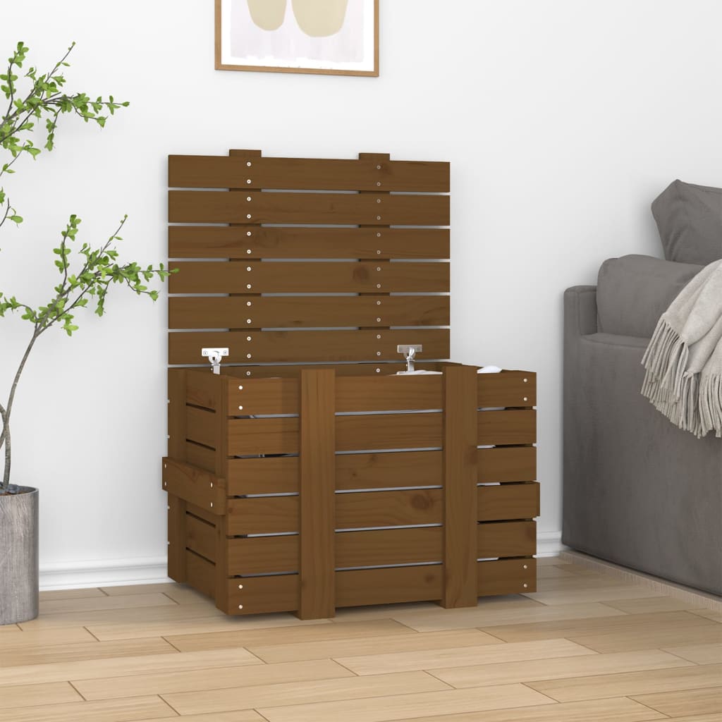 Vidaxl opbergbox 58x40,5x42 cm massief groenhout honingbruin