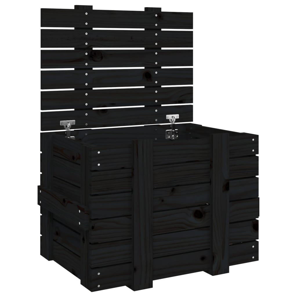 Vidaxl opbergbox 58x40,5x42 cm massief groenenhout zwart