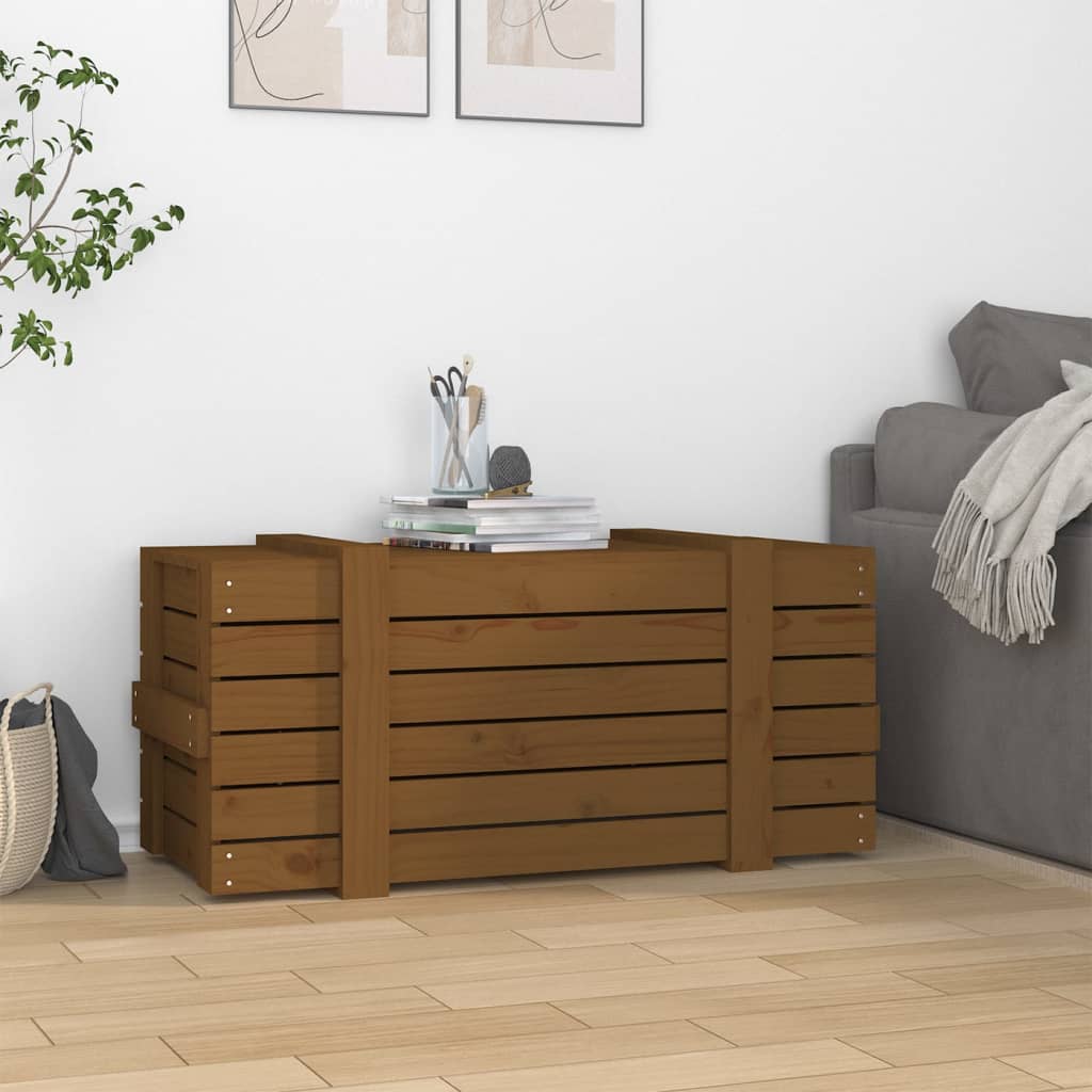 Vidaxl opbergbox 91x40,5x42 cm massief groenhout honingbruin