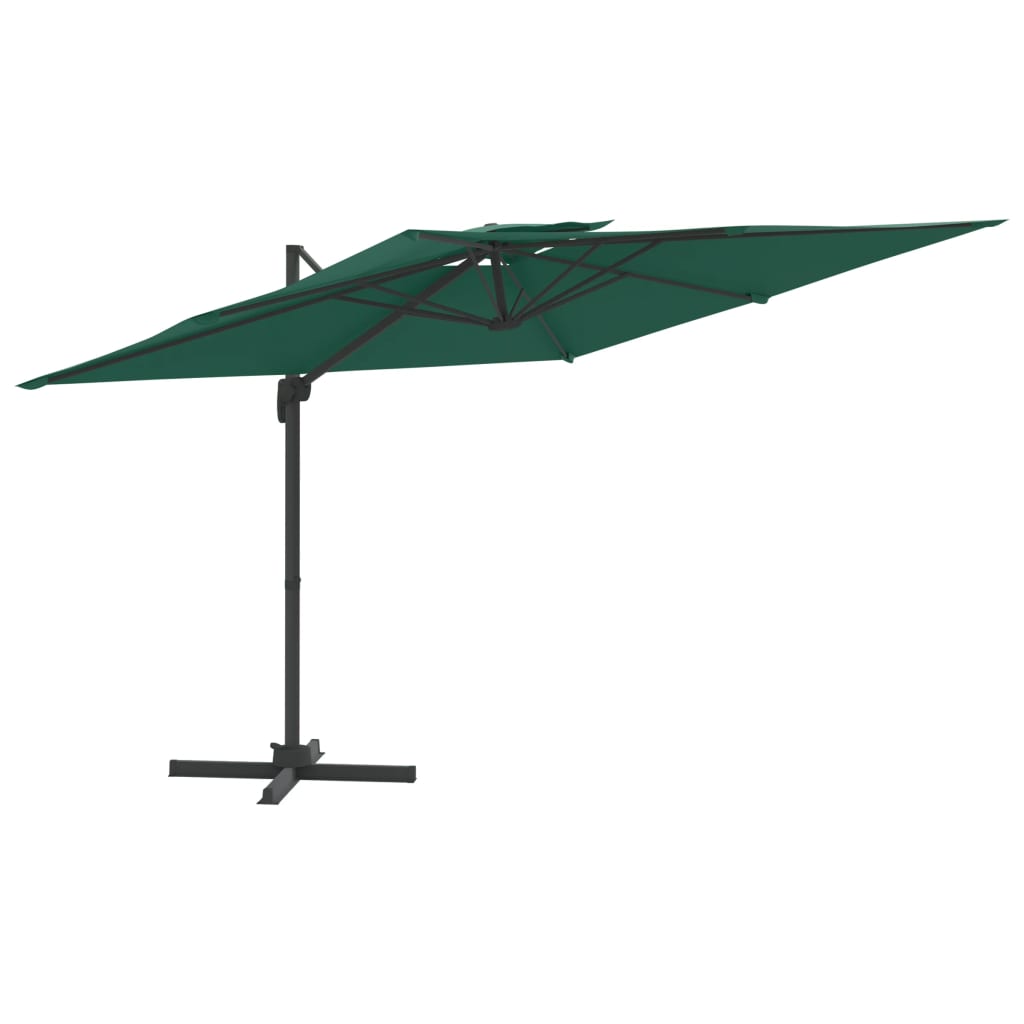 VidaXL Zweeparasol met dubbel dak 300x300 cm groen