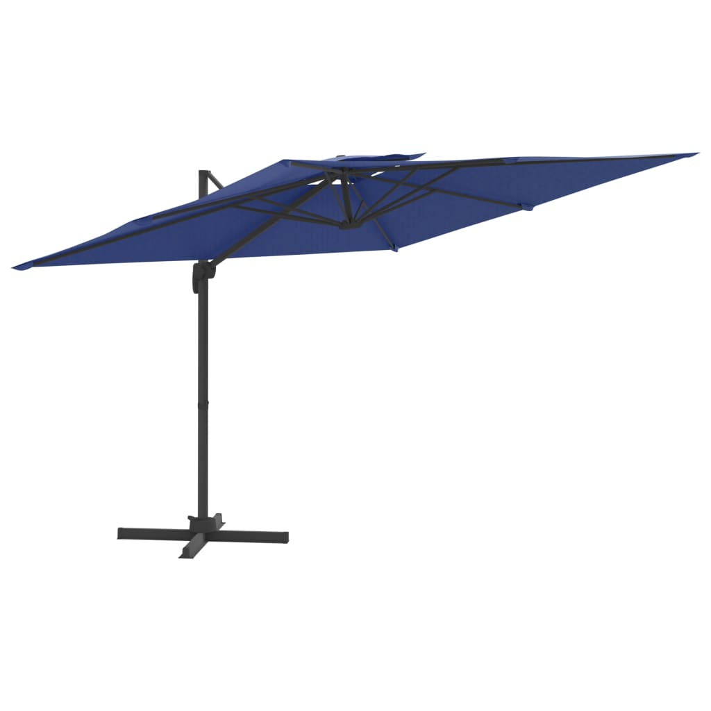 VidaXL Zweeparasol met dubbel dak 300x300 cm azuurblauw