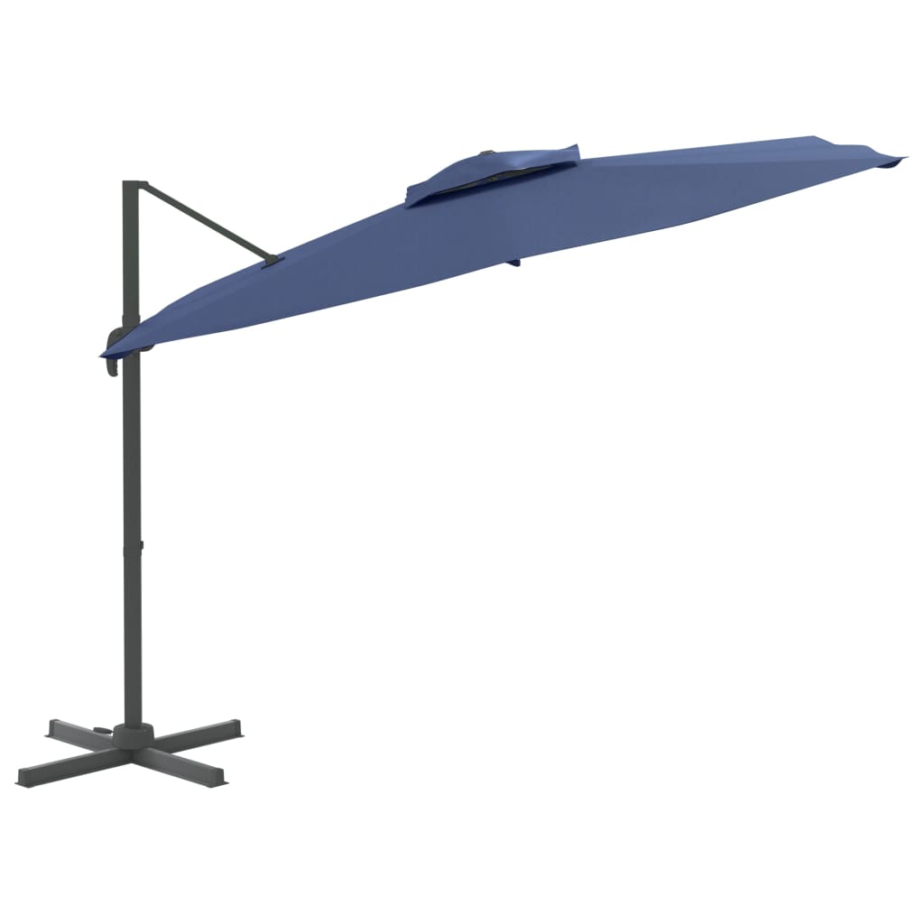 VidaXL Zweeparasol met dubbel dak 300x300 cm azuurblauw
