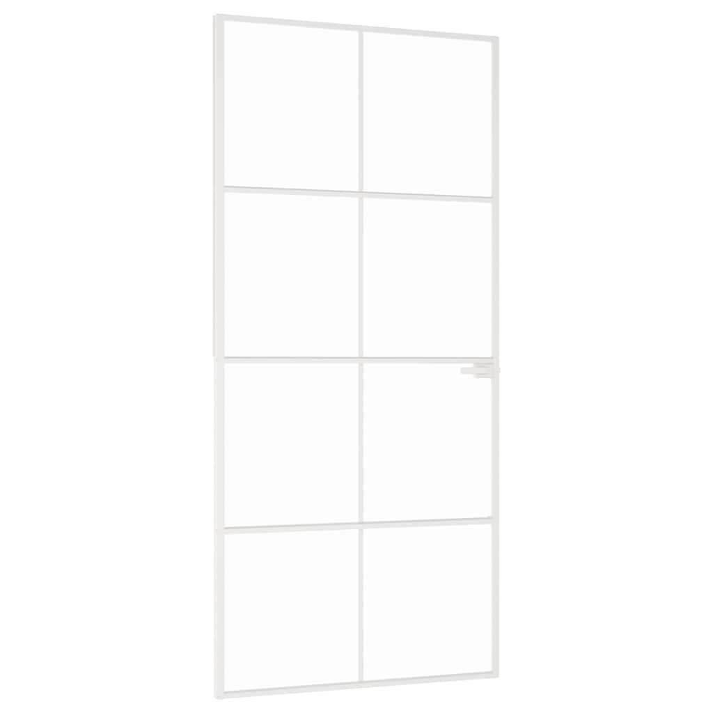 Vidaxl binnendeur 93x201,5 cm gehard glas en aluminium klein wit