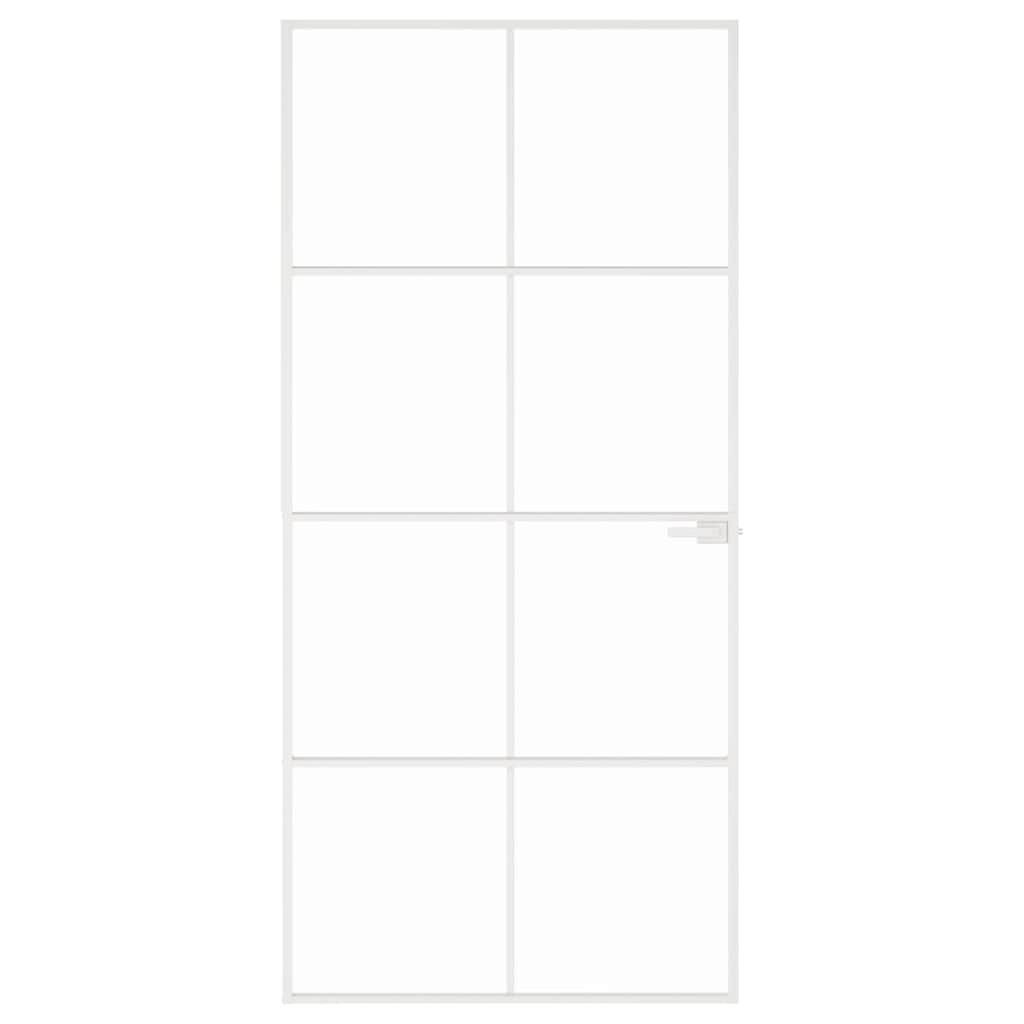 Vidaxl binnendeur 93x201,5 cm gehard glas en aluminium klein wit