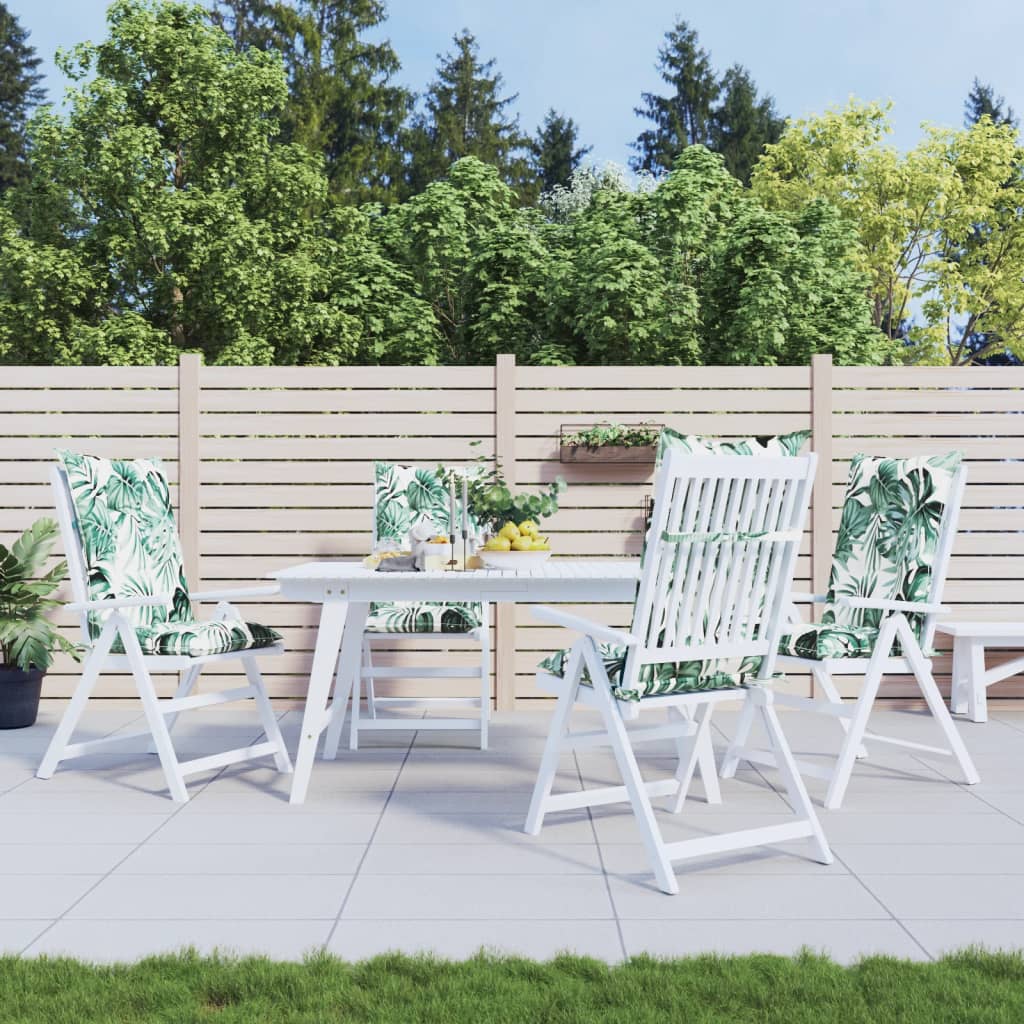 VidaXL Stoelkussens 4 st hoge vloerkleed 120x50x7 cm stof bladpatroon