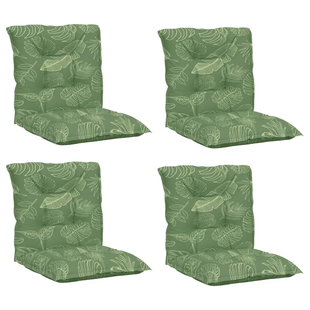 VidaXL Stoelkussens 4 st lage vloerkleed bladpatroon stof