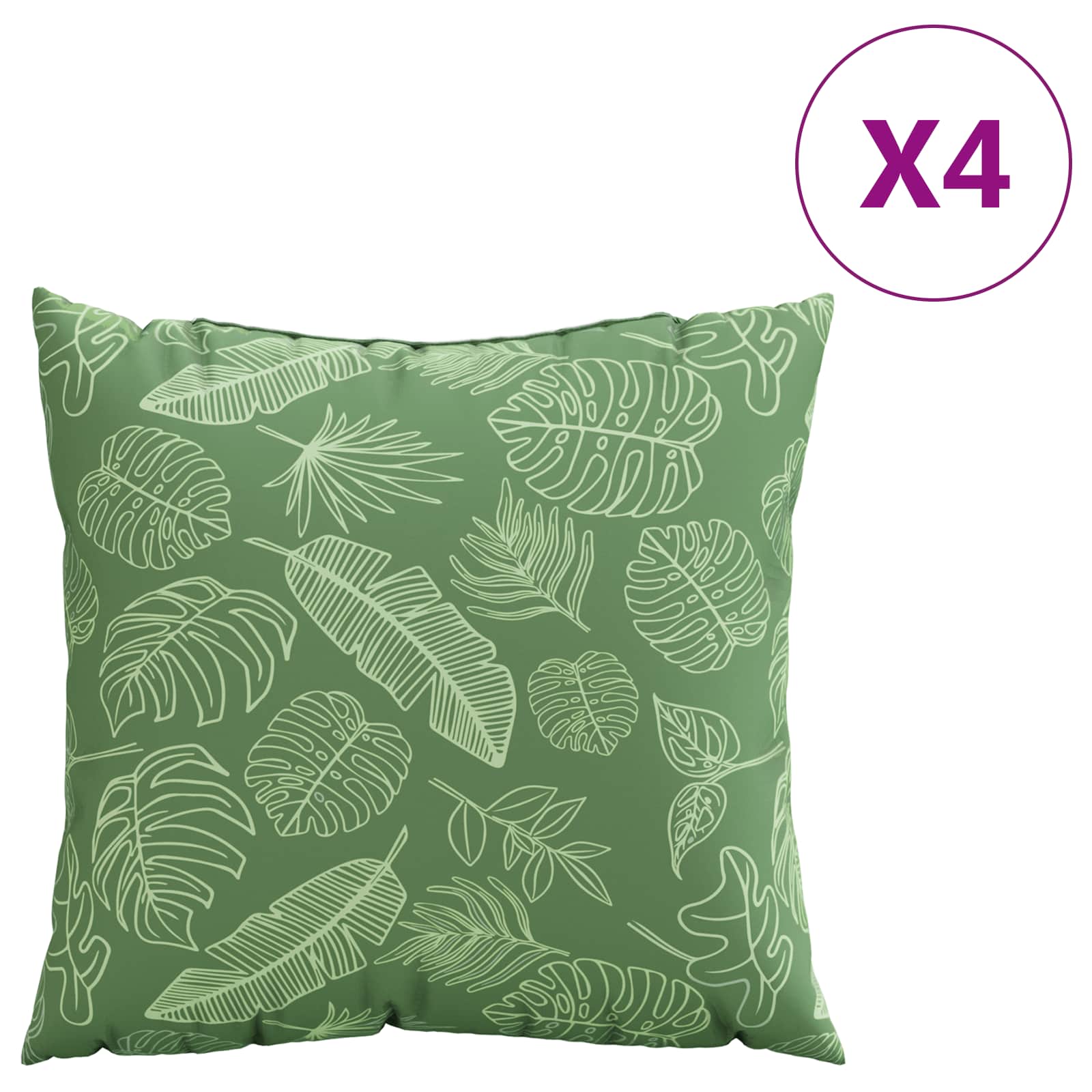 Vidaxl spreidkussens blad 4 pcs bladpatroon 40 x 40 cm polyester stof