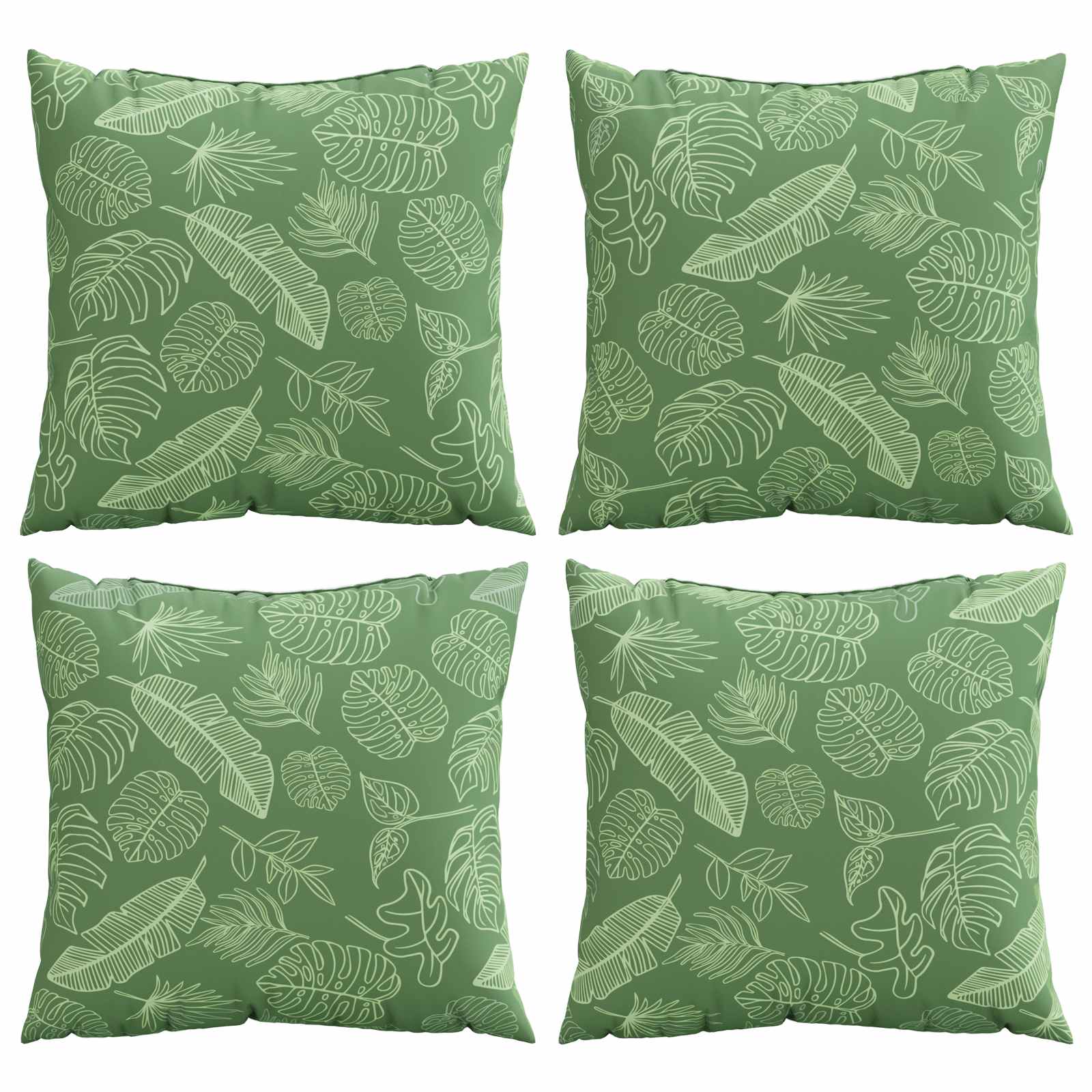 Vidaxl spreidkussens blad 4 pcs bladpatroon 40 x 40 cm polyester stof