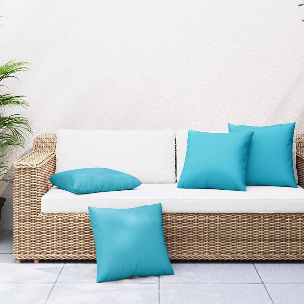 Vidaxl spreidkussens effen 4 pcs turquoise 40 x 40 cm polyester stof