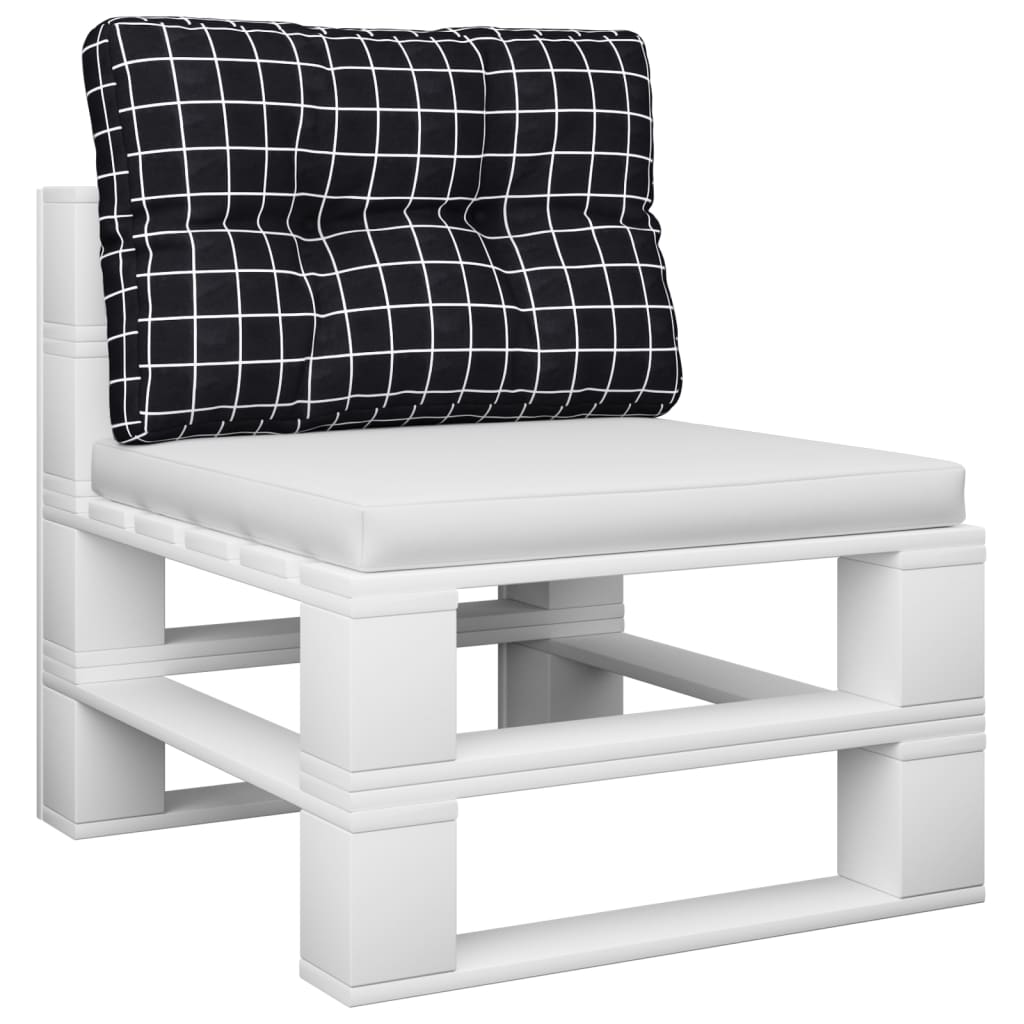 Vidaxl palletkussen ruitpatroon 50x40x12 cm stof zwart