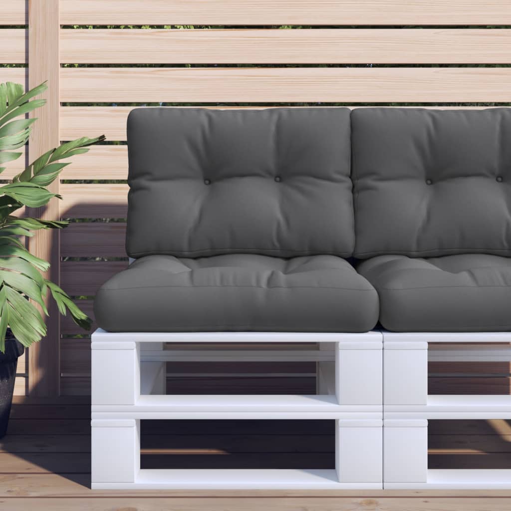 VidaXL Palletkussens 2 st stof antracietkleurig