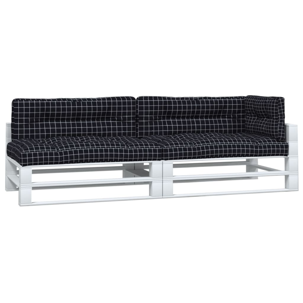 Vidaxl palletkussens 5 st ruitpatroon stof zwart