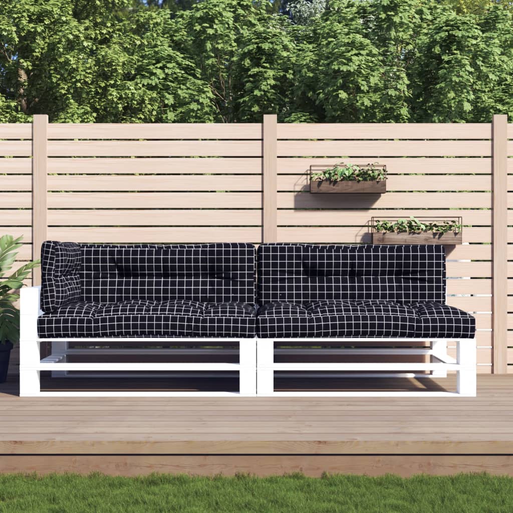 Vidaxl palletkussens 5 st ruitpatroon stof zwart