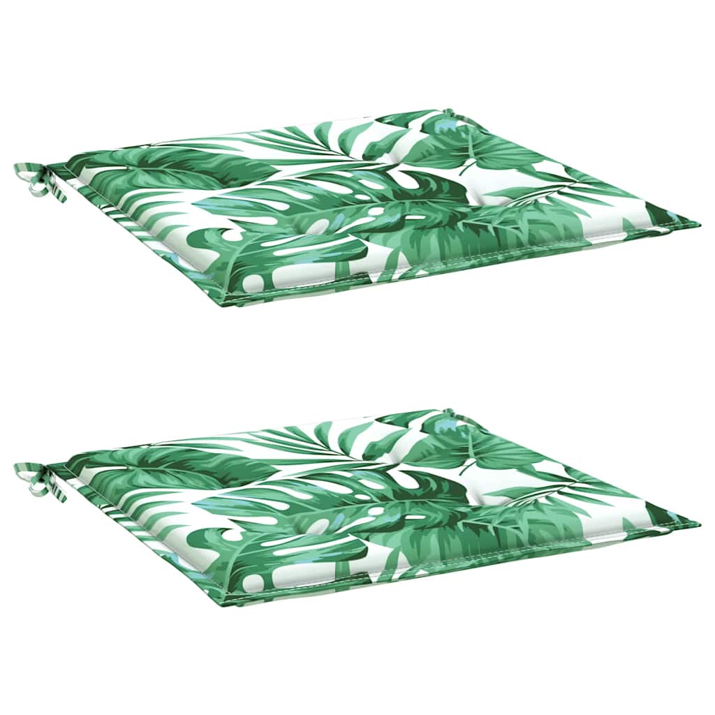 Vidaxl stoelkussens 2 st bladpatroon 40x40x4 cm stof
