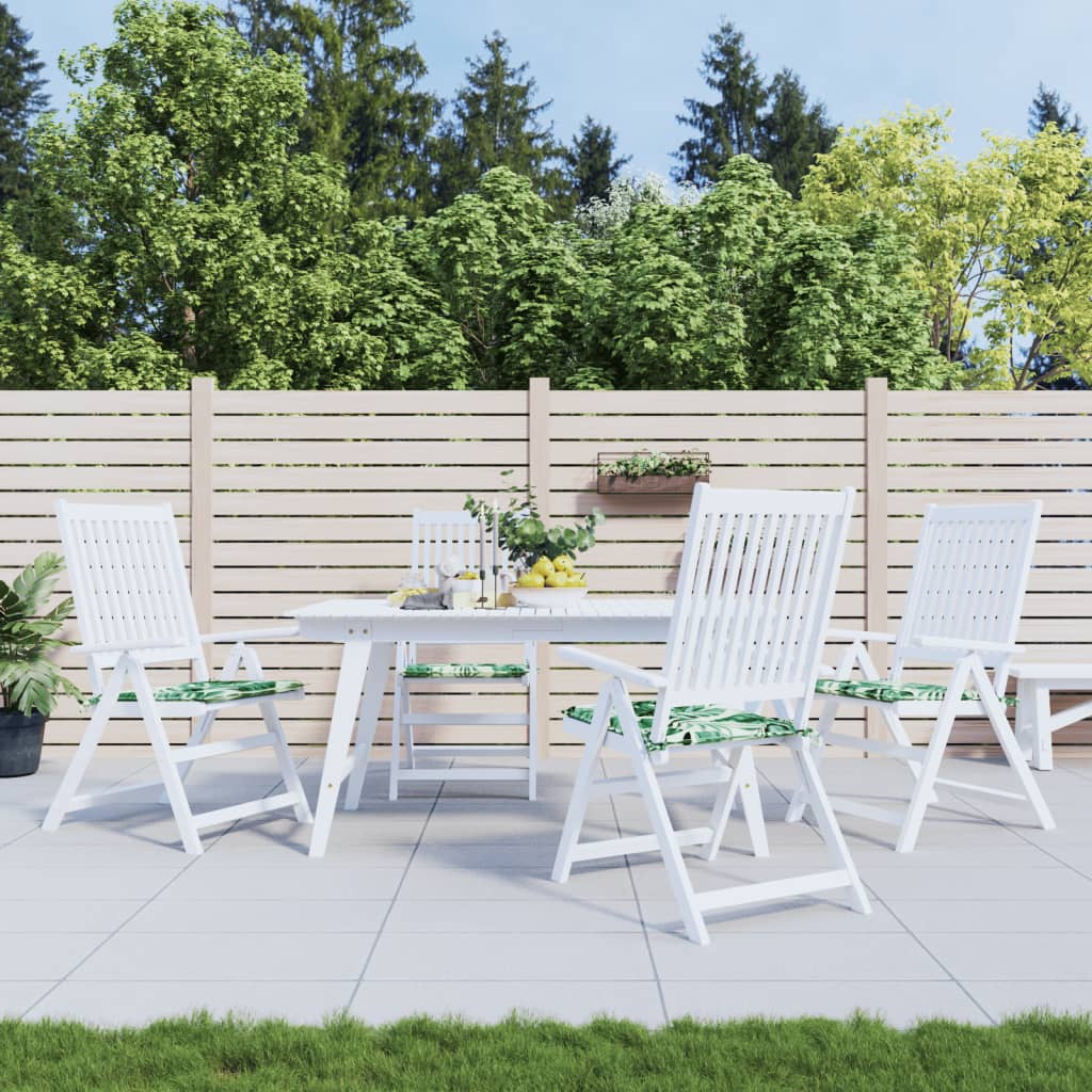 Vidaxl stoelkussens 4 st bladpatroon 40x40x4 cm stof