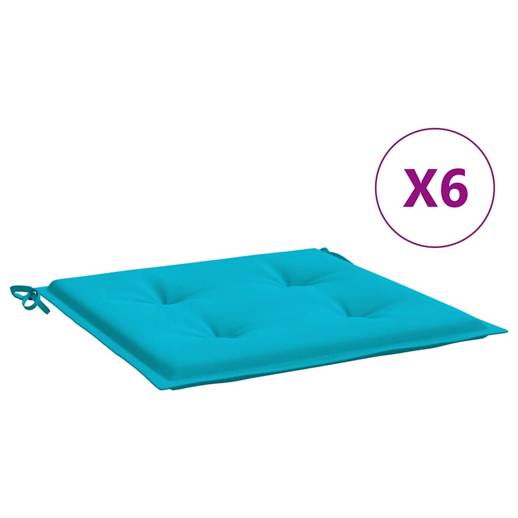 Vidaxl tuinstoelkussens 6 st 40x40x4 cm stof turquoise