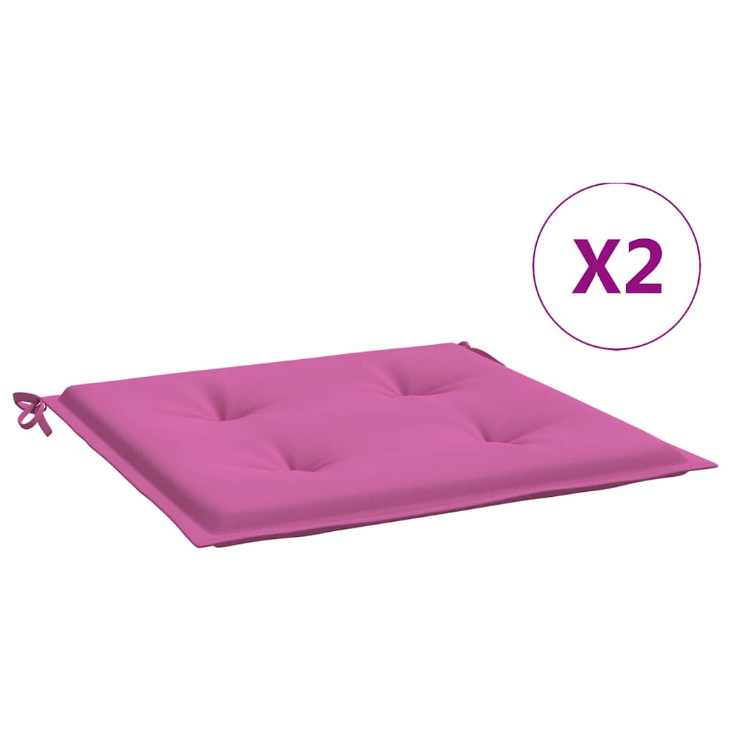 Vidaxl tuinstoelkussens 2 st 50x50x4 cm stof roze