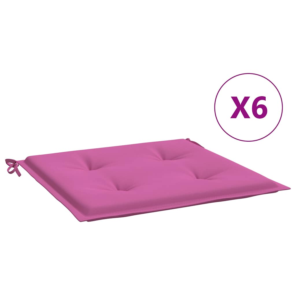 Vidaxl tuinstoelkussens 6 st 50x50x4 cm stof roze