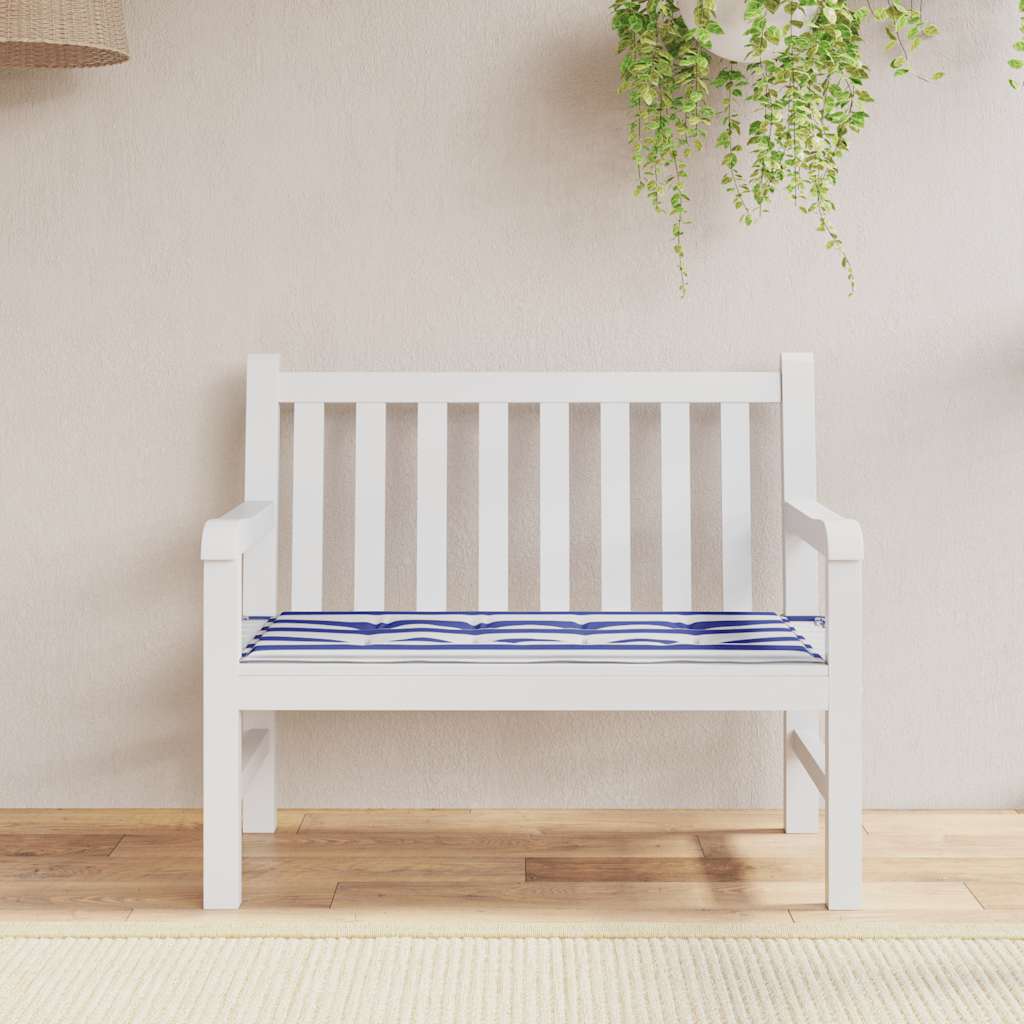 Vidaxl tuinbankkussen gestreept 100x50x4 cm oxford stof wit en blauw