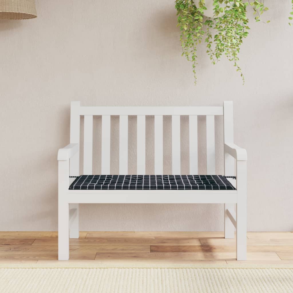 Vidaxl tuinbankkussen ruitpatroon 100x50x4 cm oxford stof zwart