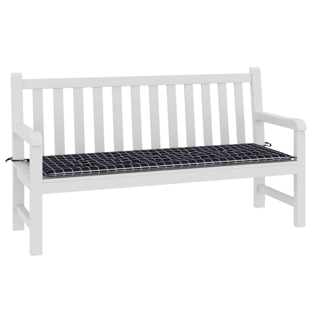 Vidaxl tuinbankkussen ruitpatroon 150x50x4 cm oxford stof zwart