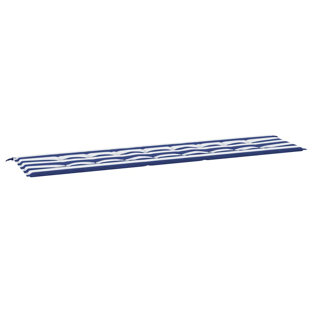 Vidaxl tuinbankkussen gestreept 200x50x4 cm stof wit en blauw