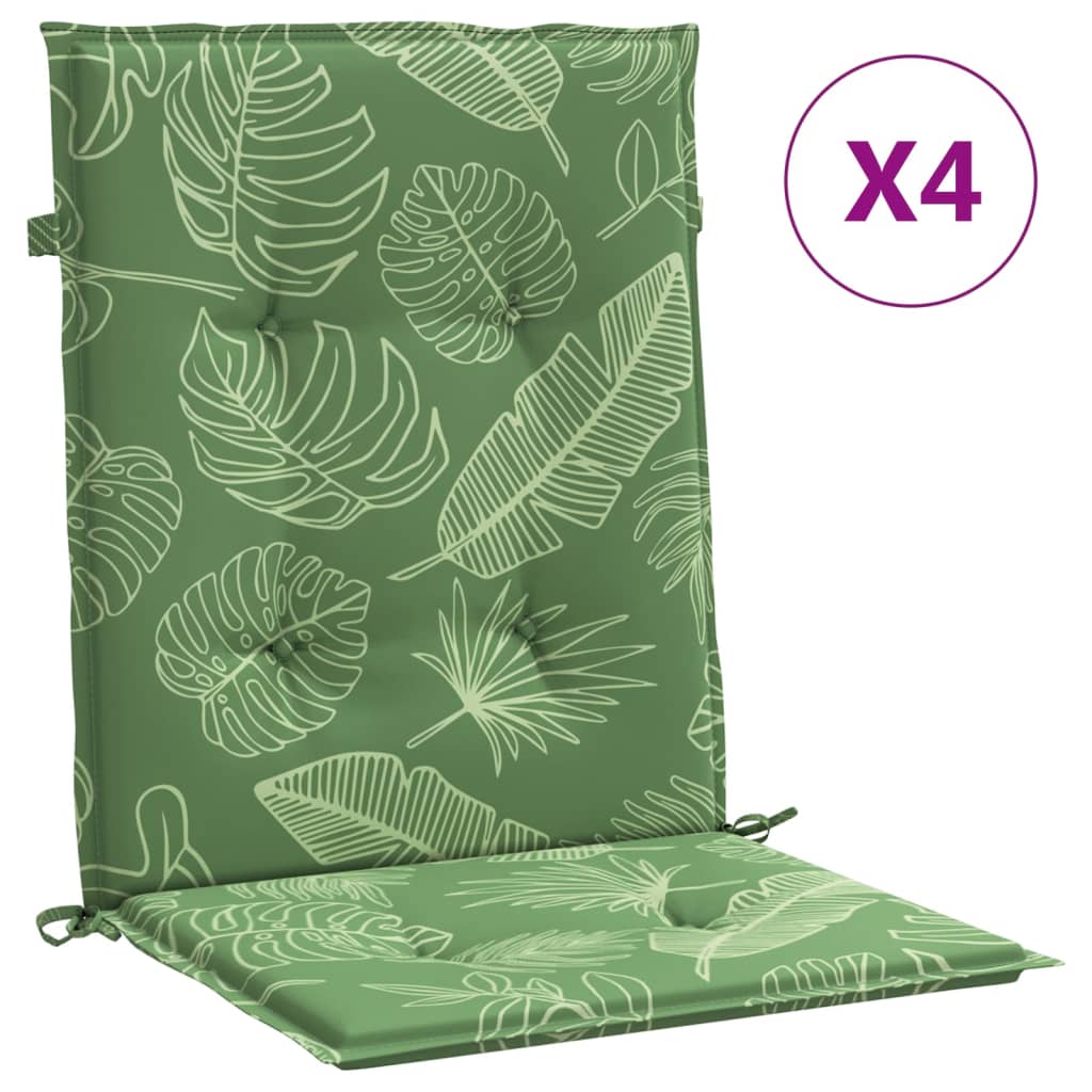 Vidaxl stoelkussens 4 st lage vloerkleed bladpatroon stof