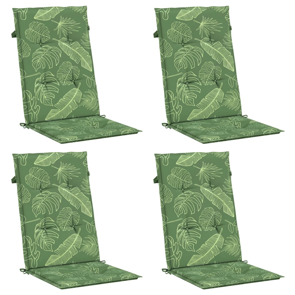 Vidaxl stoelkussens 4 st lage vloerkleed bladpatroon stof