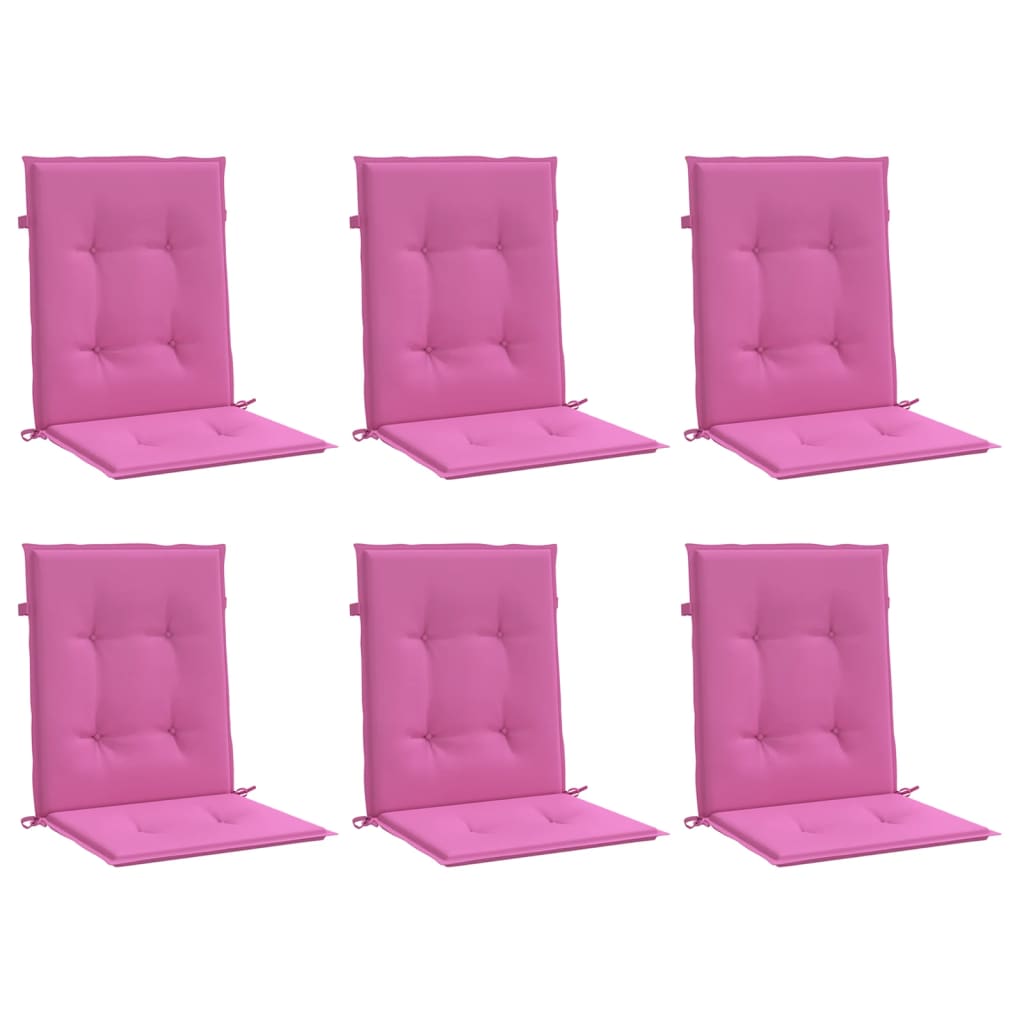 Vidaxl stoelkussens 6 st lage vloerkleed stof roze