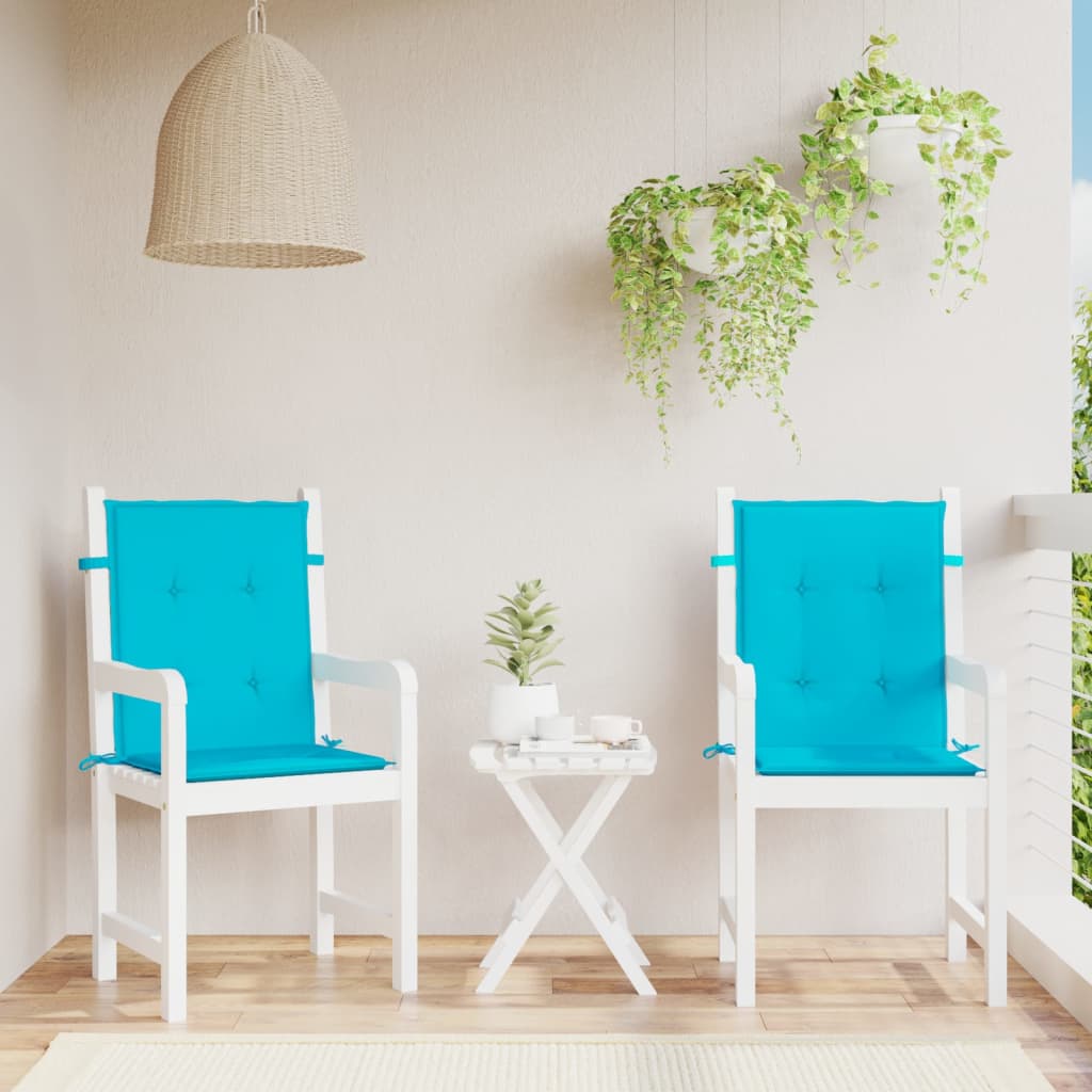 Vidaxl stoelkussens 2 st lage vloerkleed stof turquoise