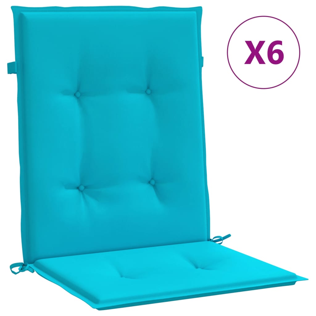Vidaxl stoelkussens 6 st lage vloerkleed stof turquoise
