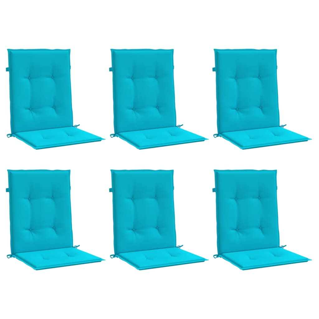 Vidaxl stoelkussens 6 st lage vloerkleed stof turquoise