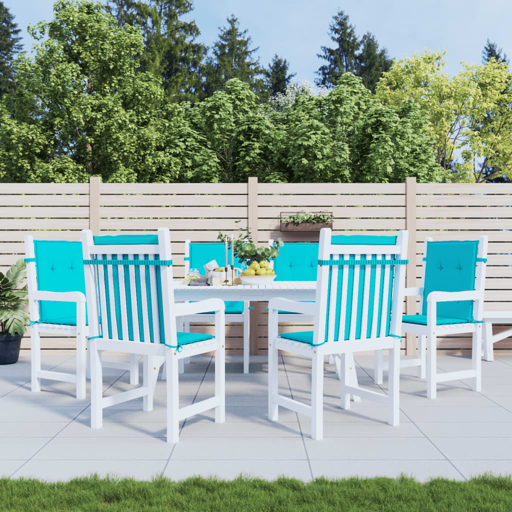 Vidaxl stoelkussens 6 st lage vloerkleed stof turquoise