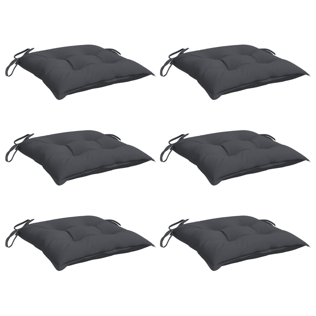 VidaXL Stoelkussens 6 st 40x40x7 cm oxford stof antracietkleurig