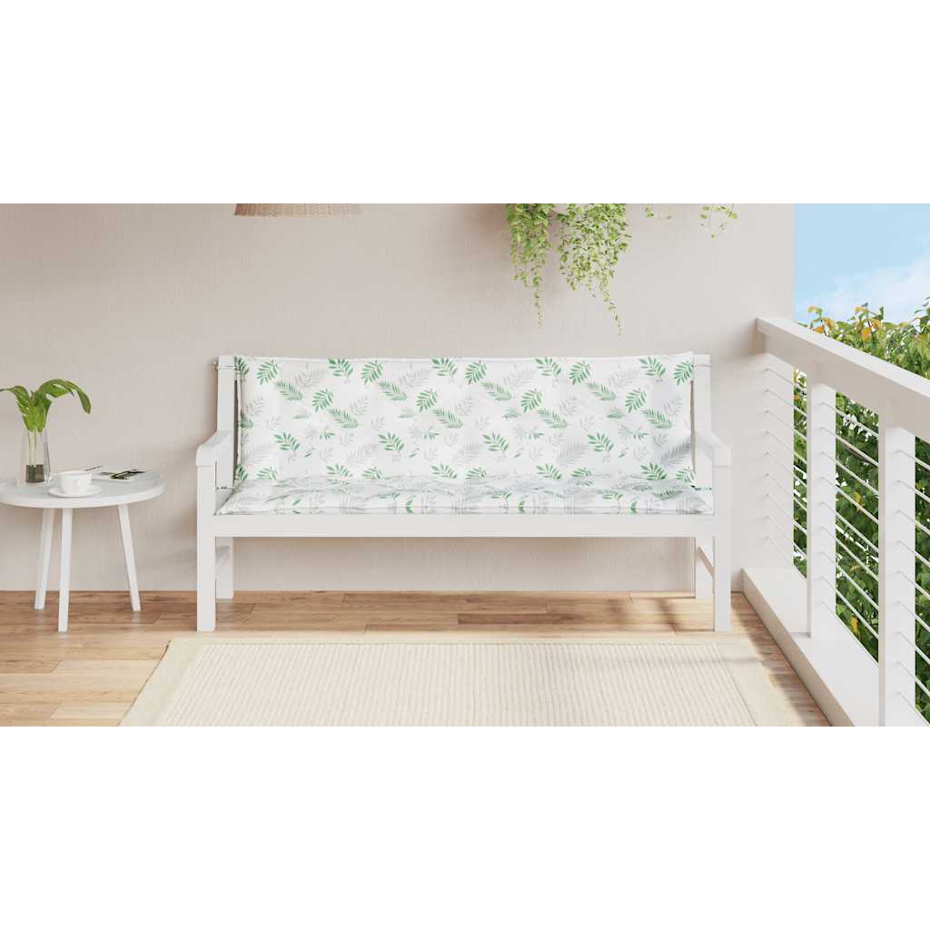 Vidaxl tuinbankkussens 2 st bladpatroon 150x50x7 cm stof