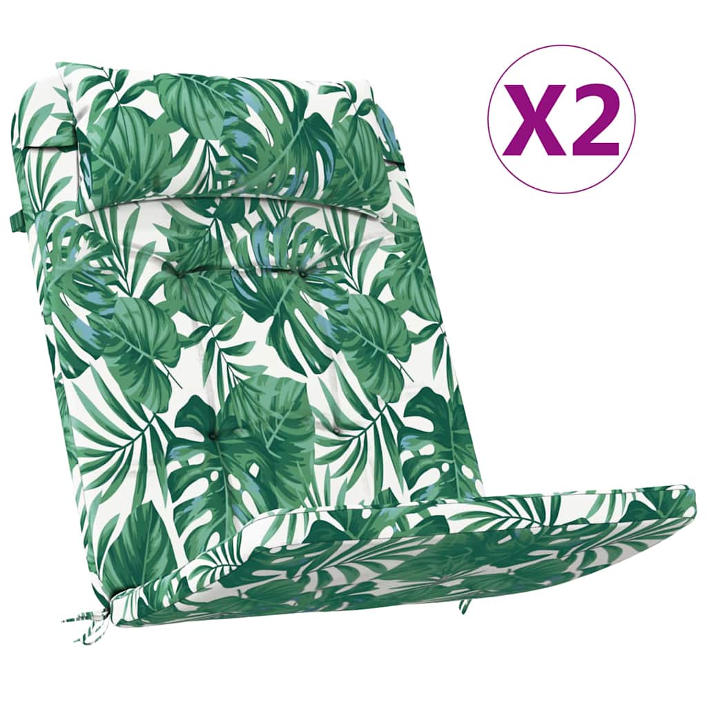 Vidaxl stoelkussens 2 pcs bladpatroon 58 x 77 x 4,5 cm oxford stof