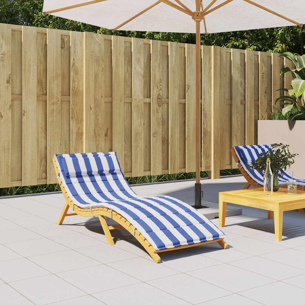 Vidaxl ligbedkussen gestreept 180x60x4 cm oxford stof blauw en wit
