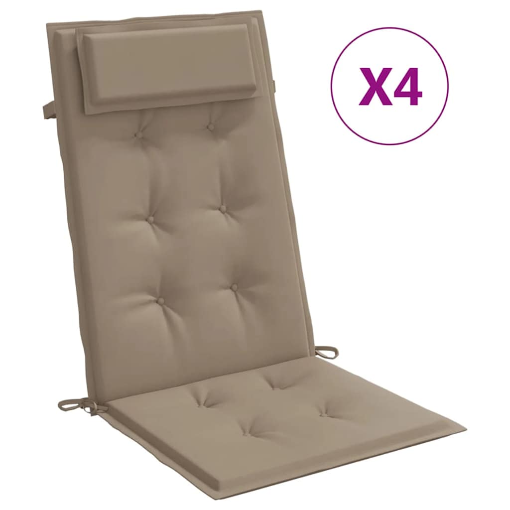 VidaXL Stoelkussens 4 st hoge vloerkleed oxford stof taupe