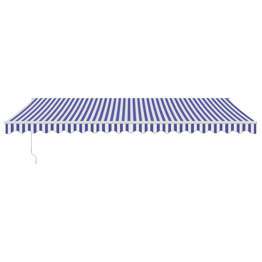 Vidaxl luifel automatisch uitschuifbaar 5x3 m blauw en wit