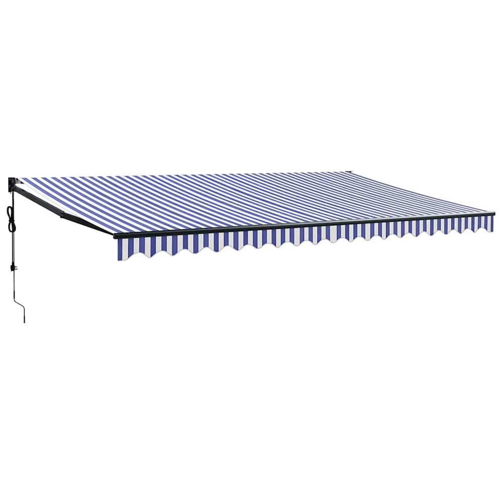 Vidaxl luifel automatisch uitschuifbaar 5x3 m blauw en wit