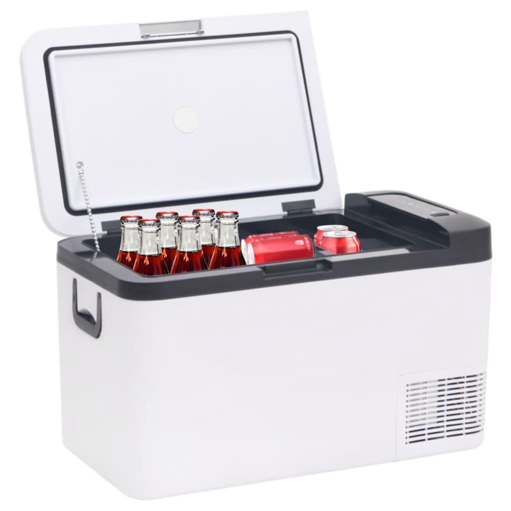 Vidaxl koelbox met handvat 18 l pp pe zwart en wit